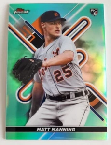 2022 Topps Finest Matt Manning Detroit Tigers Aqua #6 178/199 RC - Picture 1 of 3