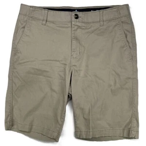 Nat Nast Men's Stretch Chino Shorts 9" Flat Front Cotton Khaki Brown Size 32W - Picture 1 of 8