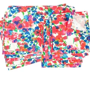 Kate Spade Rosa Terrace Bright Floral Placemats & Napkins Set Of 6 Red Blue - Picture 1 of 5