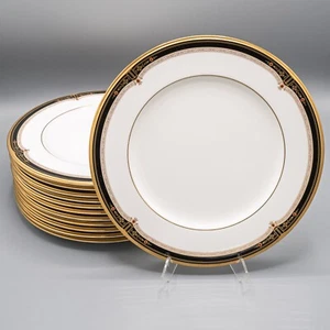 Noritake Gold and Sable Dinner Plates 10 7/8" - Set of 12 - FREE USA SHIPPING - Picture 1 of 10