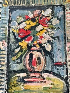 Vintage Art Print Georges Rouault 1950's Repro Unframed Flower Bouquet 11x14 - Picture 1 of 4