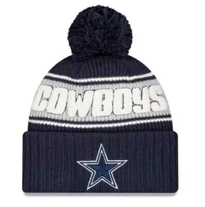 Dallas Cowboys New Era 2024 Sideline On-Field Sport Pom Knit Beanie Hat -NWT - Picture 1 of 2