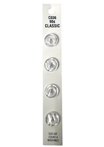 Bottoni Bordo Rialzato Trasparente 5/8" 2 Fori Confezione da 4 Vintage Blumenthal Lansing C036 - Foto 1 di 7