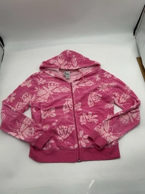 Sudadera con capucha vintage Lilly Pulitzer rosa tela de felpa cremallera completa para mujer talla pequeña Y2K Foto 1 de 4
