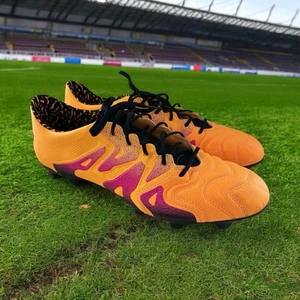 Adidas S74616 X 15.1 FG/AG Leather Men Soccer Cleats Solar Gold Pink Black, 11.5 - Picture 1 of 11