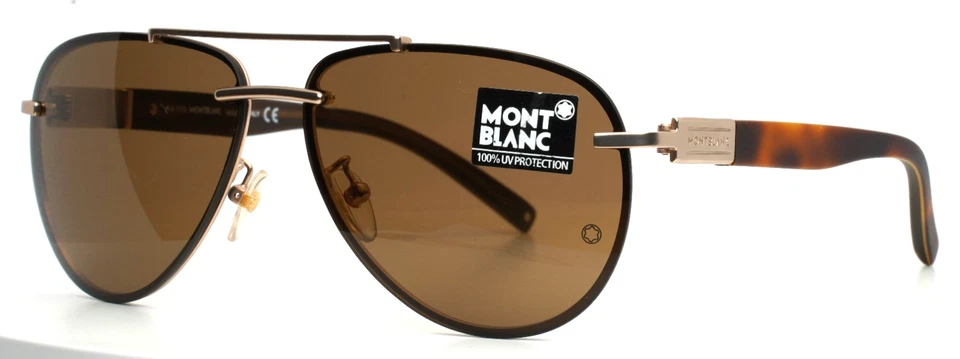 Gafas de sol Montblanc MB404S 29J mate oro rosa para hombre aviador borde completo 62-13-135 Foto 1 de 4
