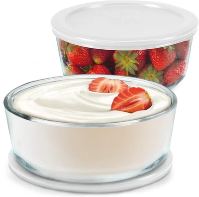 Yogurt Containers 2 Pack - Make More Yogurt with 1-Quart Glass Containers (4 Cup - Image 1 of 4