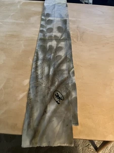 Vintage japanischer 100 % Seidenschal handbemalt abstrakt Pinsel Kunst braun signiert Ks - Bild 1 von 7