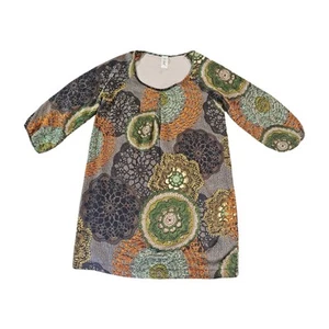 5th Culture Dress Small Multicolor Sheath Mini Geometric 3/4 Sleeve Pullover - Picture 1 of 9