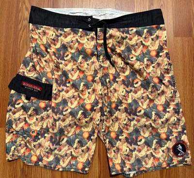 Мужские шорты Quiksilver Eddie Aikau Waimea Bay Hawaii Bpard 34 9 дюймов Hula для девочек РЕДКИЕ - Изображение 1 из 4