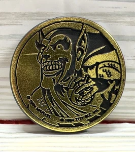 Marvel Green Goblin Pog Slammer Spider-Man Finger Grips Toy Biz 1994 Oro - D5 - Foto 1 di 2