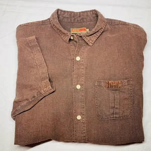 Dash Hanf Santa Cruz Hemd Herren Gr. XL Braun Knopfleiste Kurzarm Camp Surf - Bild 1 von 13