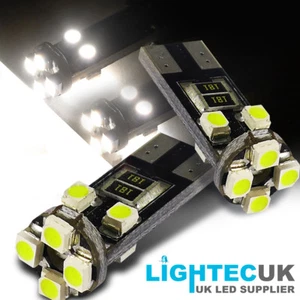 T10 8 SMD CANBUS ERROR FREE LED XENON HID PURE WHITE W5W 501 SIDE LIGHT BULBS UK - Picture 1 of 10