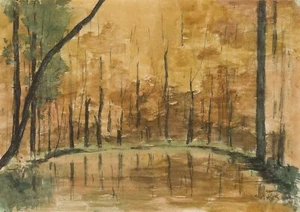 K. WOLF (1901-1993), Nymphenburger Schlosspark, um 1925, Aquarell Moderne - Picture 1 of 4
