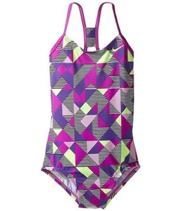 Nike Optic Pop Racerback Tank One Piece Swimsuit Kids Size 8 L68624 - Picture 1 of 2