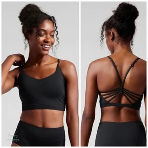 ATHLETA S Ventura Crop Bikini Top D-DD Black SMALL Active Swim Bathing Suit NEW - Picture 1 of 3