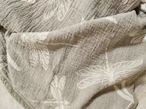 copriletto di lino biologico copriletto libellule coperta di lino doppio lato - Foto 1 di 9