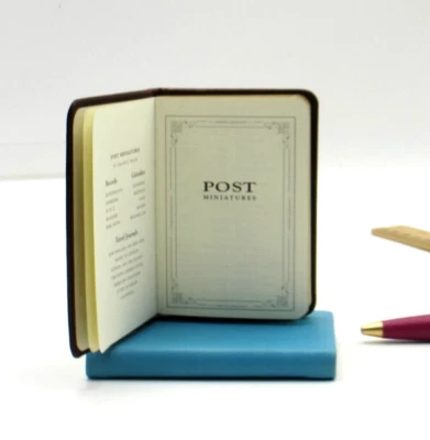 Address Book MINI  3x4" Leather Cover 160 Tabbed Pages Post Miniatures BROWN - Image 1 of 4