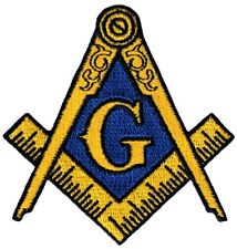 MASONIC LOGO PATCH embroidered iron-on FREEMASON SQUARE COMPASS MASON EMBLEM new