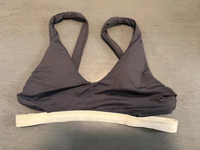 NEW gray white  L SPACE swimsuit bikini top size large - Image 1 of 2