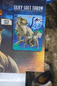 Jurassic World Dominion 2 Dinasauri Bambini 40x50 Peluche Coperta Lancio - Foto 1 di 11