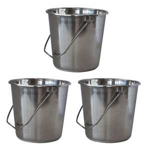 AmeriHome XLarge Stainless Steel Bucket 3 Piece Set - Picture 1 of 1