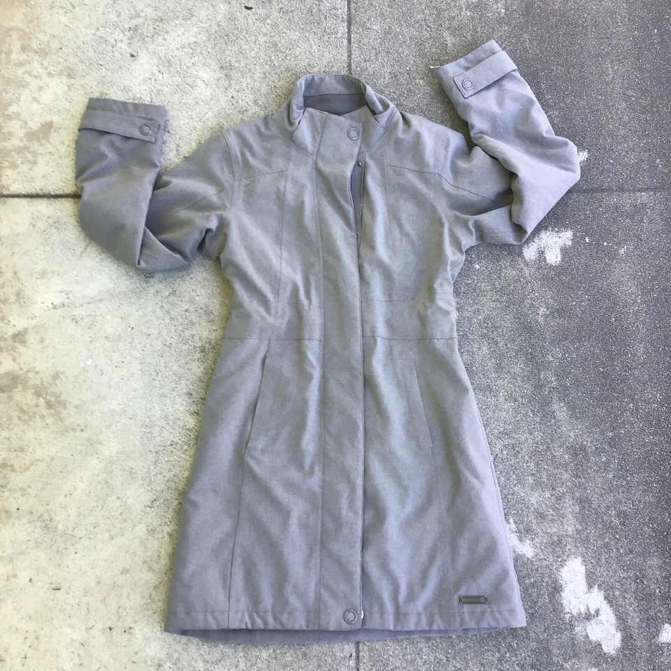 Merrell Ellenwood Long Gray Coat Polyester Women’s Size XS Zip Up - Image 1 of 4