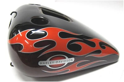 Harley Davidson Nuevo Tanque de Combustible Estirado Volcanic Red-Flames Softail 61625-01C Foto 1 de 4