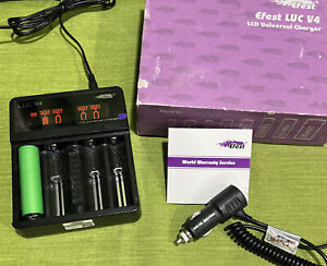 Efest LUC V4 LCD 4-Bay Universal Battery Charger- w/ Car and wall power supply