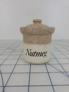 Tarro de cerámica de gres Brailsford Studio NUEZ MOSCADA con tapa John Hermansen Inglaterra - Imagen 1 de 8