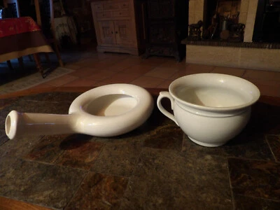 Ancien urinoir,faience,vase de nuit,Digoin,Sarreguemines,pot de chambre enfant - Photo 1/4
