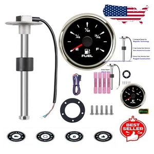 Accurate 8" Marine Fuel Gauge with Stainless Steel Sending Unit for RVs & Boats - Bild 1 von 9