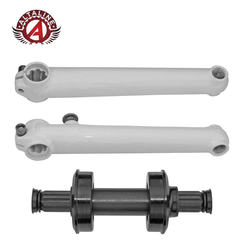 Juego de bielas para bicicleta 3 piezas CR-MO 175 mm EE. UU./BB 8t BMX MTB bicicleta blanca. Foto 1 de 1