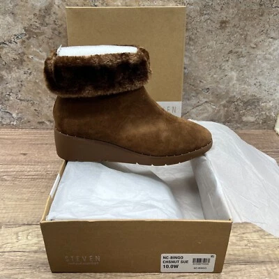 Botas al tobillo Steven Natural Comfort para mujer NC-Bingo gamuza castaño talla 10 Foto 1 de 4