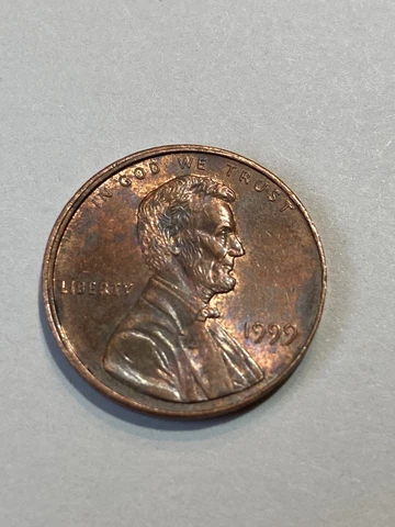 1999 Lincoln Penny No Mint Mark Close AM Copper Red Finish Coin Cover