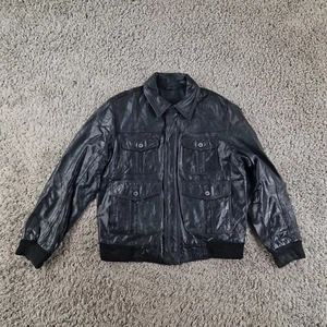 Redskins Jacket Mens 2XL XXL Leather Black Coat - Picture 1 of 15