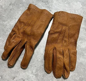 Marshall Field Company France Vintage Echtleder Handschuhe Karriere Kapsel braun M - Bild 1 von 14