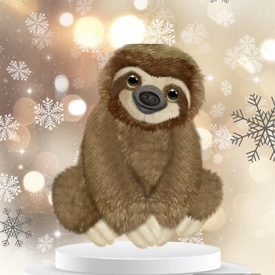 Small Brown Sloth Stuffed Animal Plush Toy Soft Three Toed 7" Cuddly Gift Plushy - Image 1 of 4