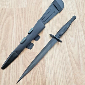 J. Adams Sheffield Commando Fixed Knife 7" Carbon Steel Blade Metal Alloy Handle - Picture 1 of 8