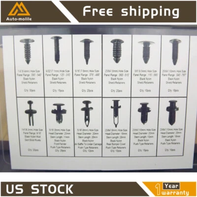 Fit For Toyota Honda GM Ford 192 Clips Push Pin Retainer Automotive Assortment - Image 1 of 4