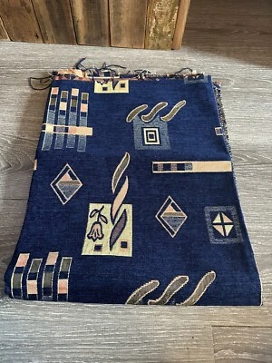 Tela/material de tapicería azul oscuro - 37” x 56” - impresión abstracta Foto 1 de 4