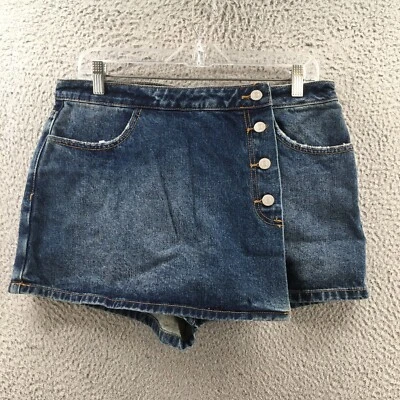 BDG Urban Outfitters Skort Mujer 31 Denim Azul Algodón Botón Pull On Informal NUEVO Foto 1 de 4