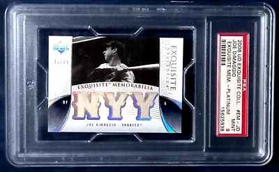 JOE DiMAGGIO 2006 UPPER DECK EXQUISITE COLLECTION MEMORABILIA PLATINUM /15 PSA 9 - Image 1 of 3