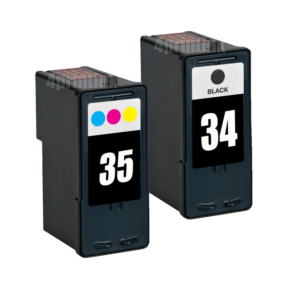2 Pack 34, 35 Ink For Lexmark X2500 X2530 X2550 X3330 X3350 X3530 X3550 Printer - Image 1 of 3