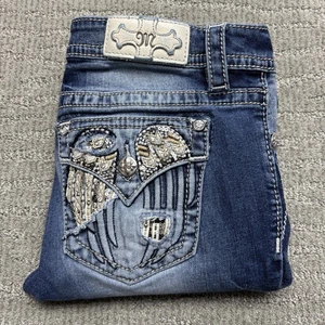Miss Me Jeans Damen 28 Skinny Signature Embellished Pocket Distressed Denim Pan - Bild 1 von 17