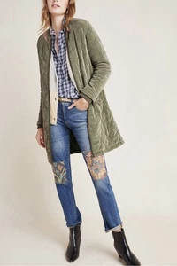 Anthropologie Damen grün Moos Cord Steppjacke Größe Medium $ 180 - Bild 1 von 24