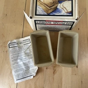 Vintage Superstone Sassafras Mini Laib Pfanne Bäcker Unglasiert Steinzeug Backen 1997 USA - Bild 1 von 12