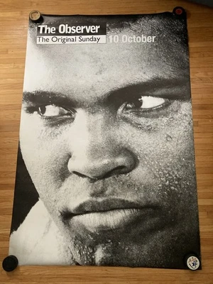 Boxing Muhammad Ali subway billboard 40x60” rare observer UK promo vtg Poster - Image 1 of 4