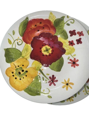 Plato de postre de ensalada floral de loza Pier 1 Grace - Descontinuado Foto 1 de 2