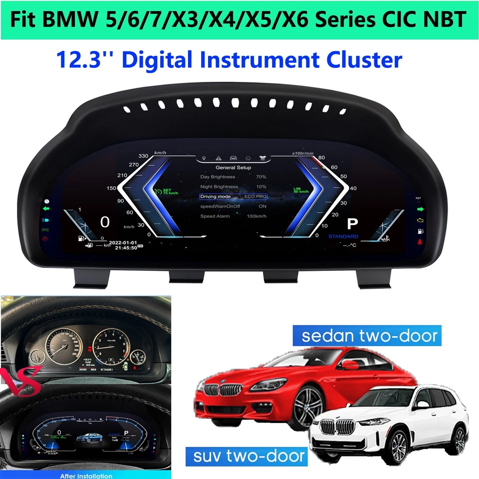 12.3''Digital Instrument Cluster For BMW X3 X4 X5 X6 F01 F10 F15 F16 F25 F26 F07 - Image 1 of 4